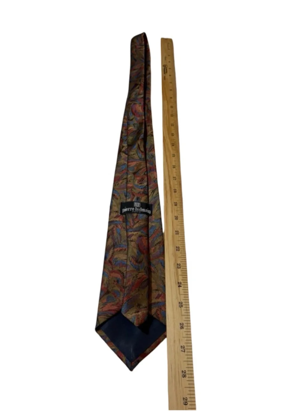 Pierre Balmain Paris Silk Tie Abstract Floral Multicolor Vintage Luxury